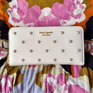 Kate Spade Purl Embellished Zip-Around Continental Wallet